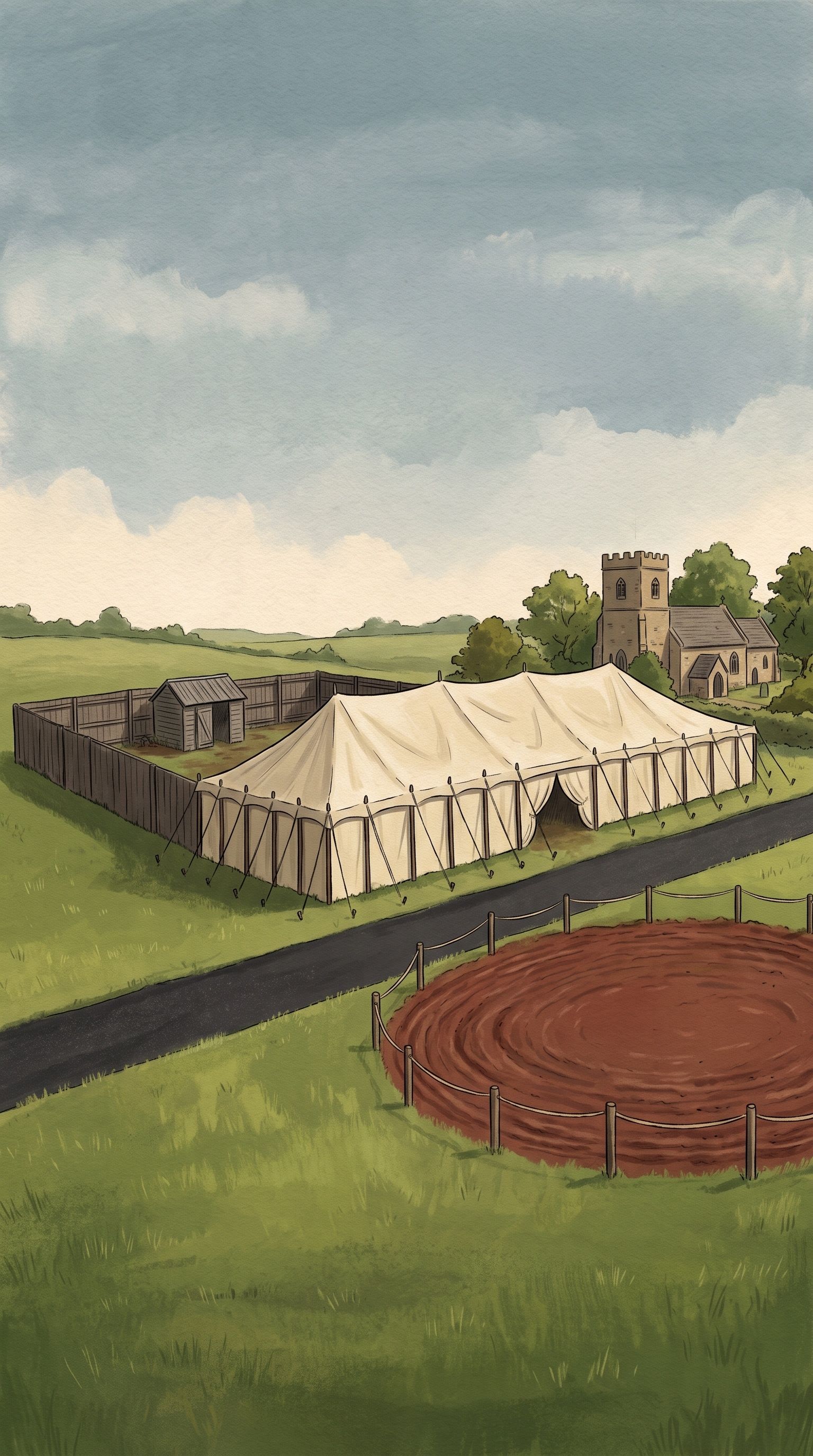 Painted setting: The Wenlow and District Agricultural Show, in a field behind the church.